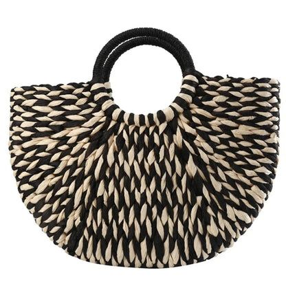 BERENICE™ • Bolso Tote de Ratán con Forro de Lino | Accesorios de Autor