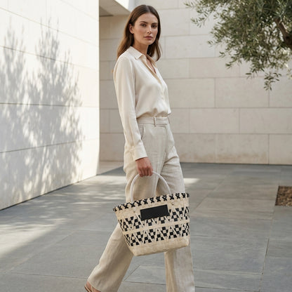 PALOMA™ • Bolso Cesta Natural Tejido Artesanal Chic | Accesorios de Autor