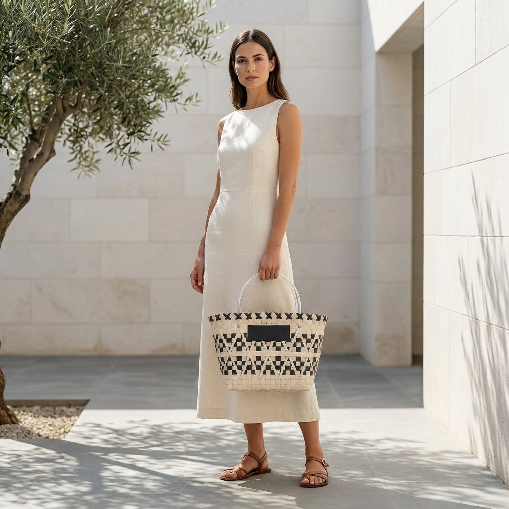 PALOMA™ • Bolso Cesta Natural Tejido Artesanal Chic | Accesorios de Autor