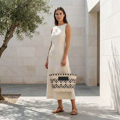 PALOMA™ • Bolso Cesta Natural Tejido Artesanal Chic | Accesorios de Autor