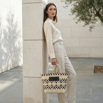PALOMA™ • Bolso Cesta Natural Tejido Artesanal Chic | Accesorios de Autor