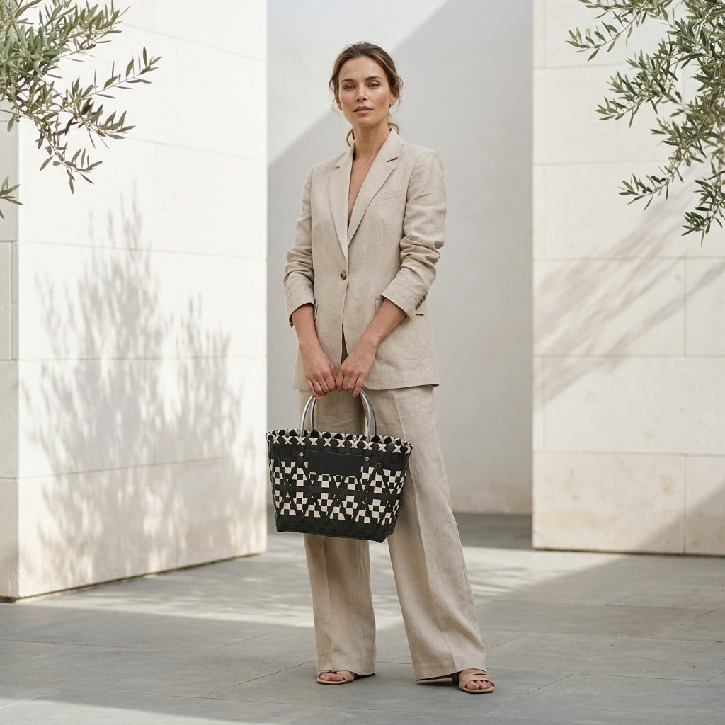 PALOMA™ • Bolso Cesta Natural Tejido Artesanal Chic | Accesorios de Autor