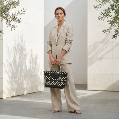 PALOMA™ • Bolso Cesta Natural Tejido Artesanal Chic | Accesorios de Autor