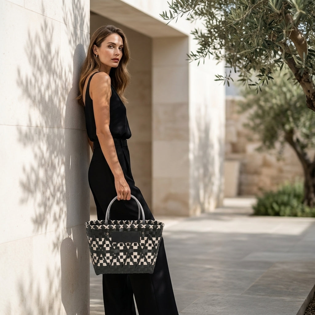 PALOMA™ • Bolso Cesta Natural Tejido Artesanal Chic | Accesorios de Autor