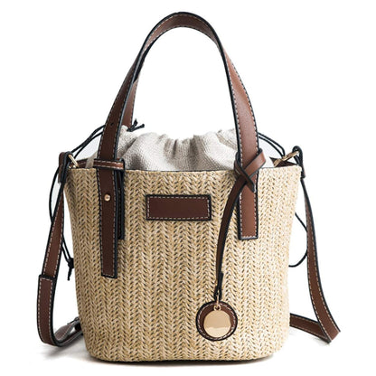 MATILDE™ • Bolso Bucket de Paja con Asa de Piel Vegana | Accesorios de Autor